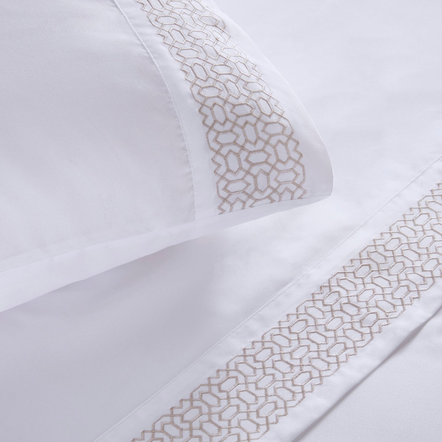 Madison Park Embroidered Microfiber 4 PC Sheet Set