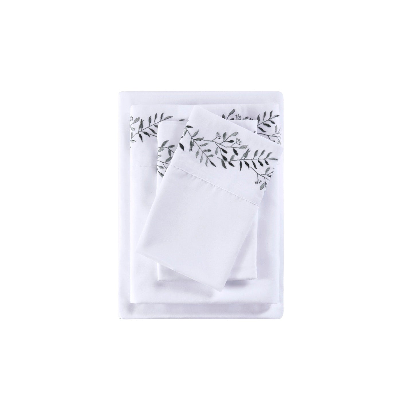 Madison Park Embroidered Microfiber 4 PC Sheet Set
