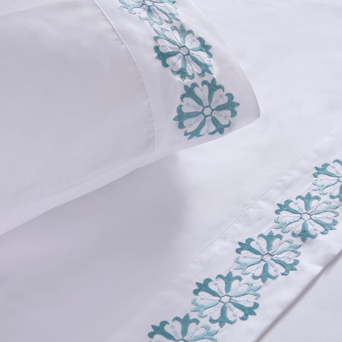 Madison Park Embroidered Microfiber 4 PC Sheet Set