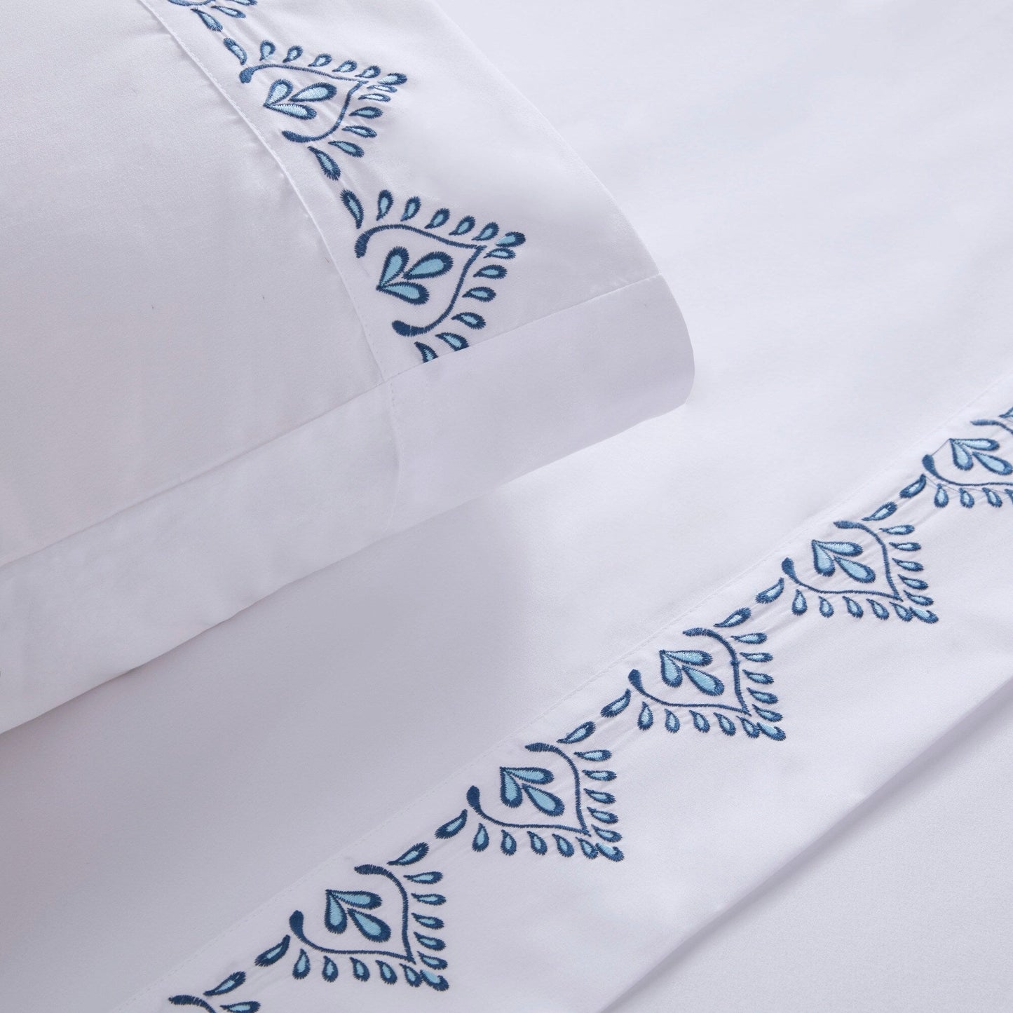 Madison Park Embroidered Microfiber 4 PC Sheet Set