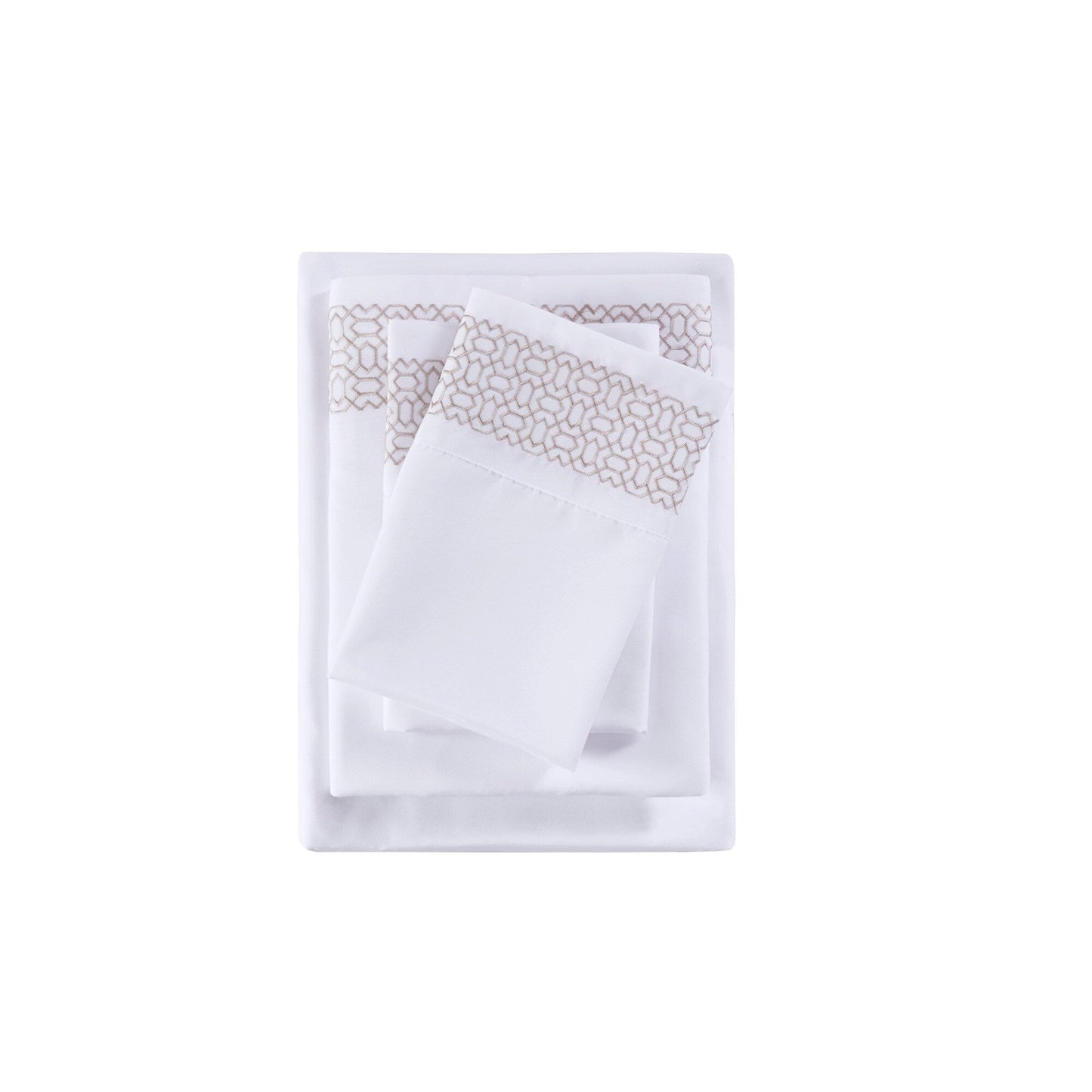 Madison Park Embroidered Microfiber 4 PC Sheet Set