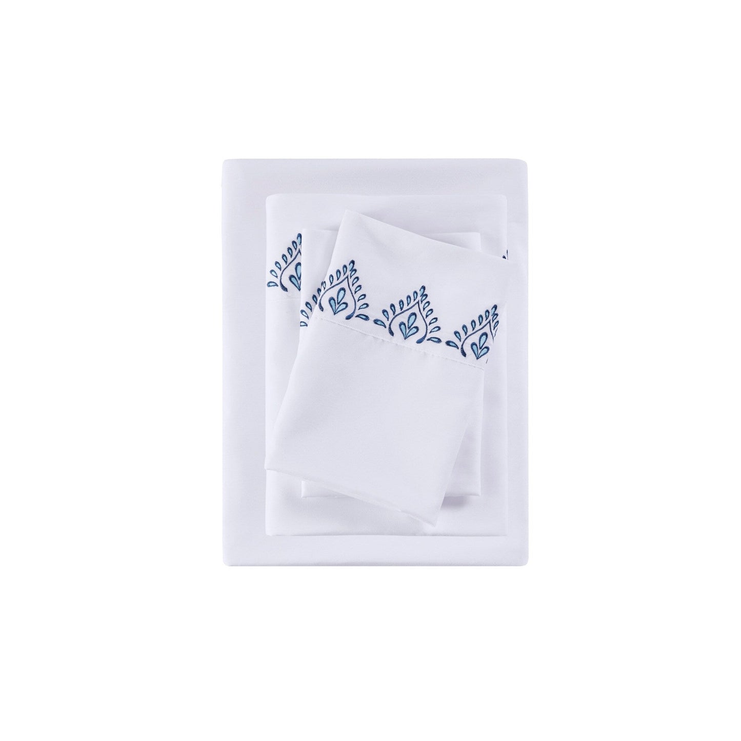 Madison Park Embroidered Microfiber 4 PC Sheet Set