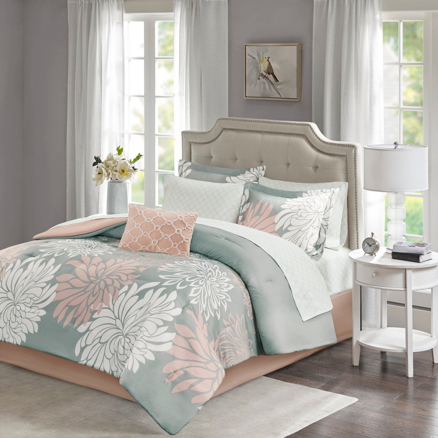 Madison Park Essentials Caldwell Complete Comforter Set with Cotton Bed Sheets