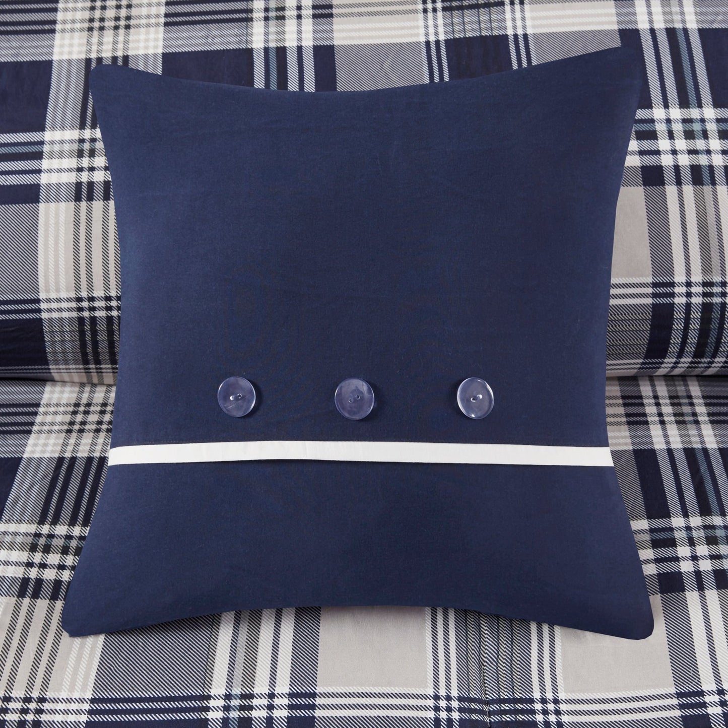 Madison Park Essentials Paton Navy Reversible Comforter Set with Bed Sheets