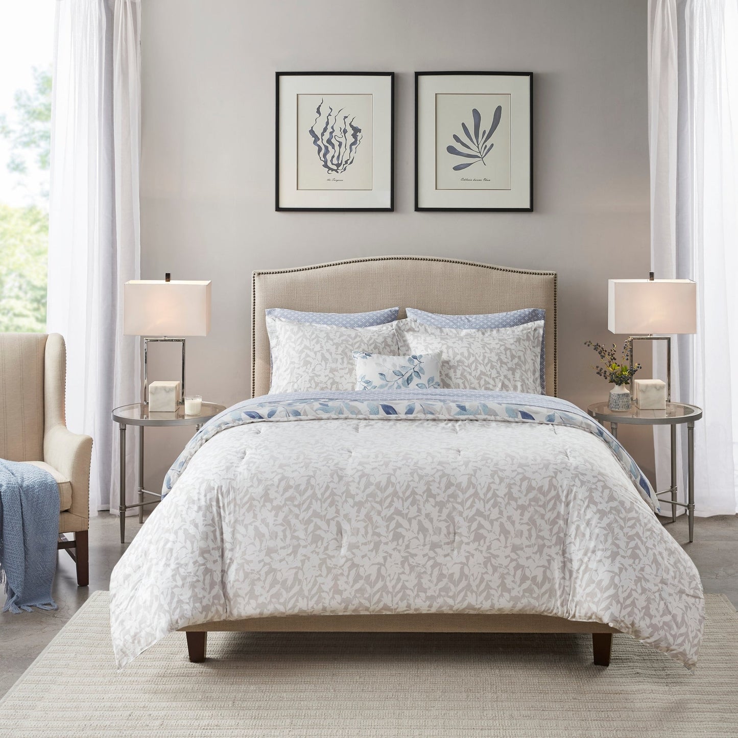 Madison Park Essentials Thelma Reversible Comforter Set with Bed Sheets