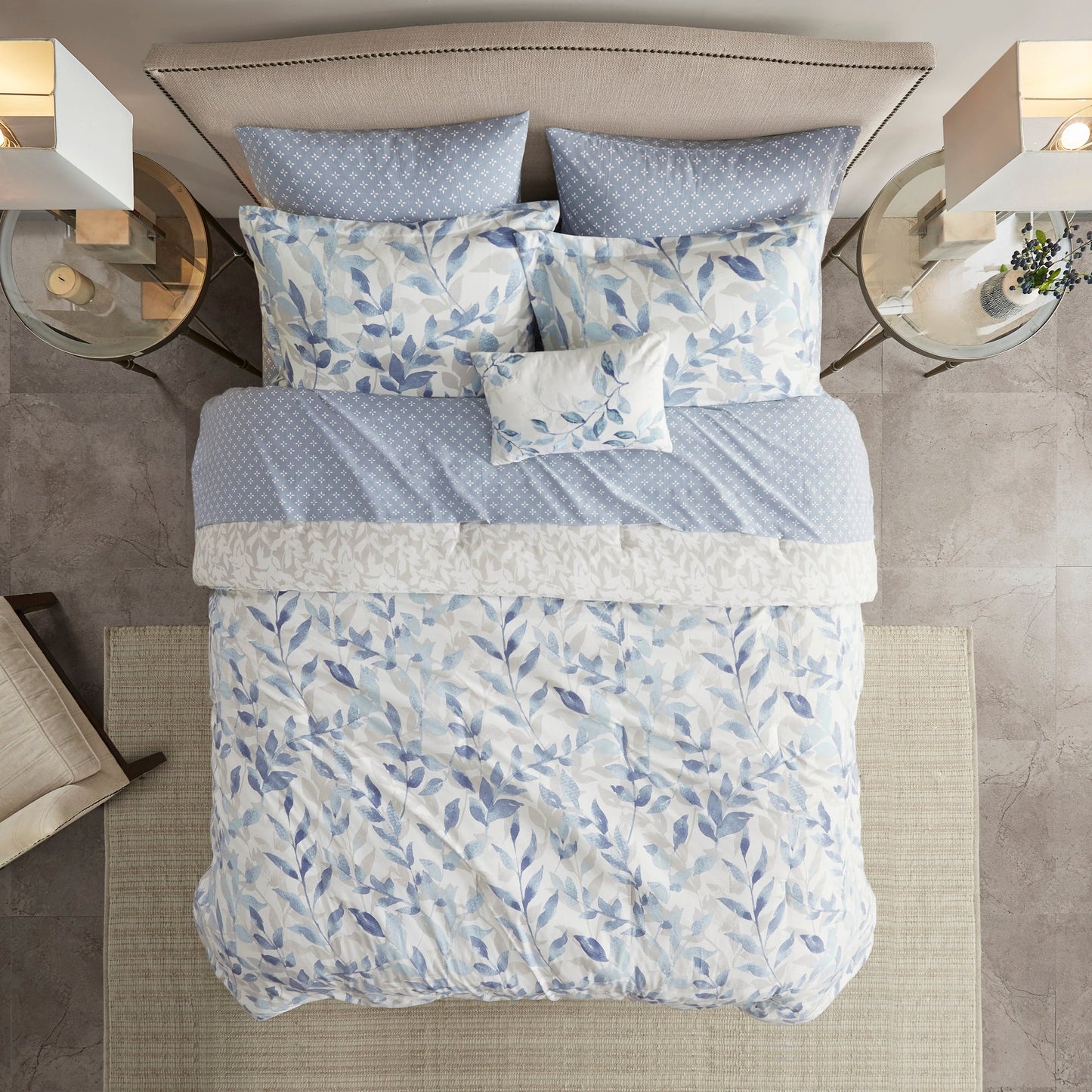 Madison Park Essentials Thelma Reversible Comforter Set with Bed Sheets