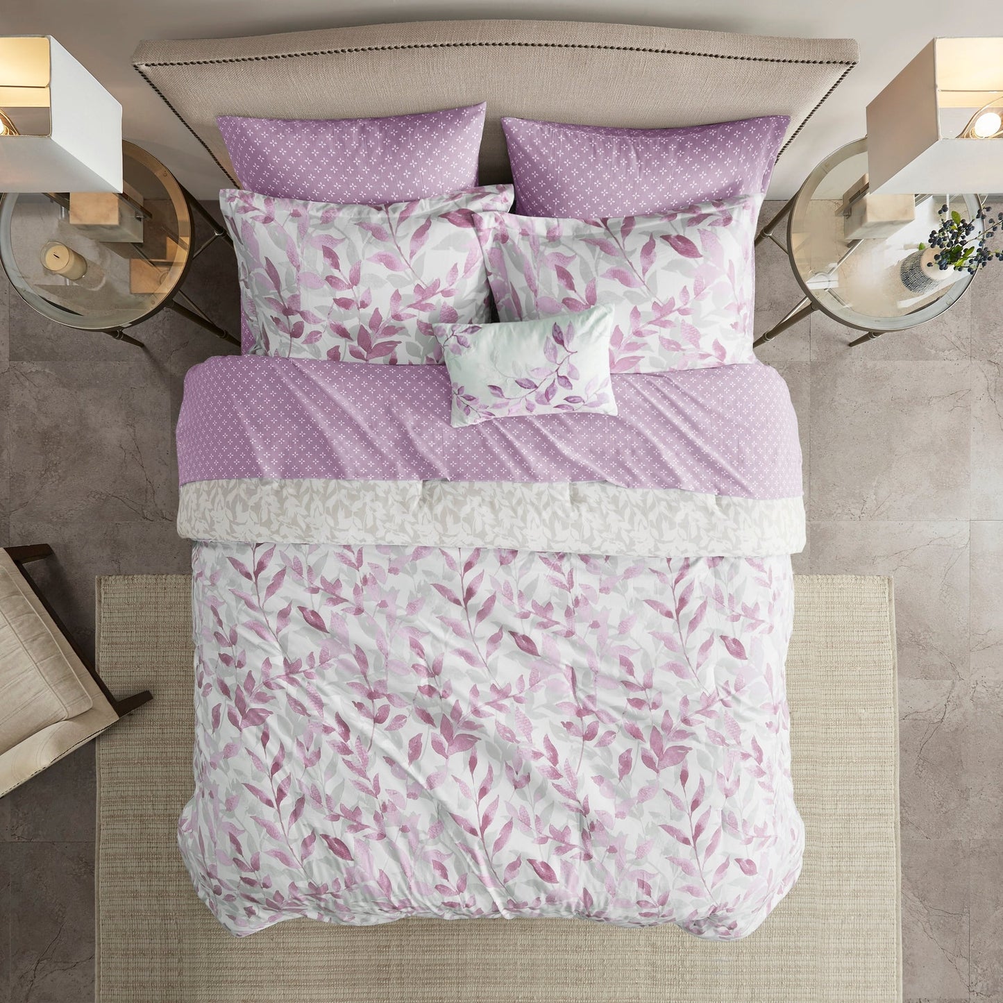 Madison Park Essentials Thelma Reversible Comforter Set with Bed Sheets