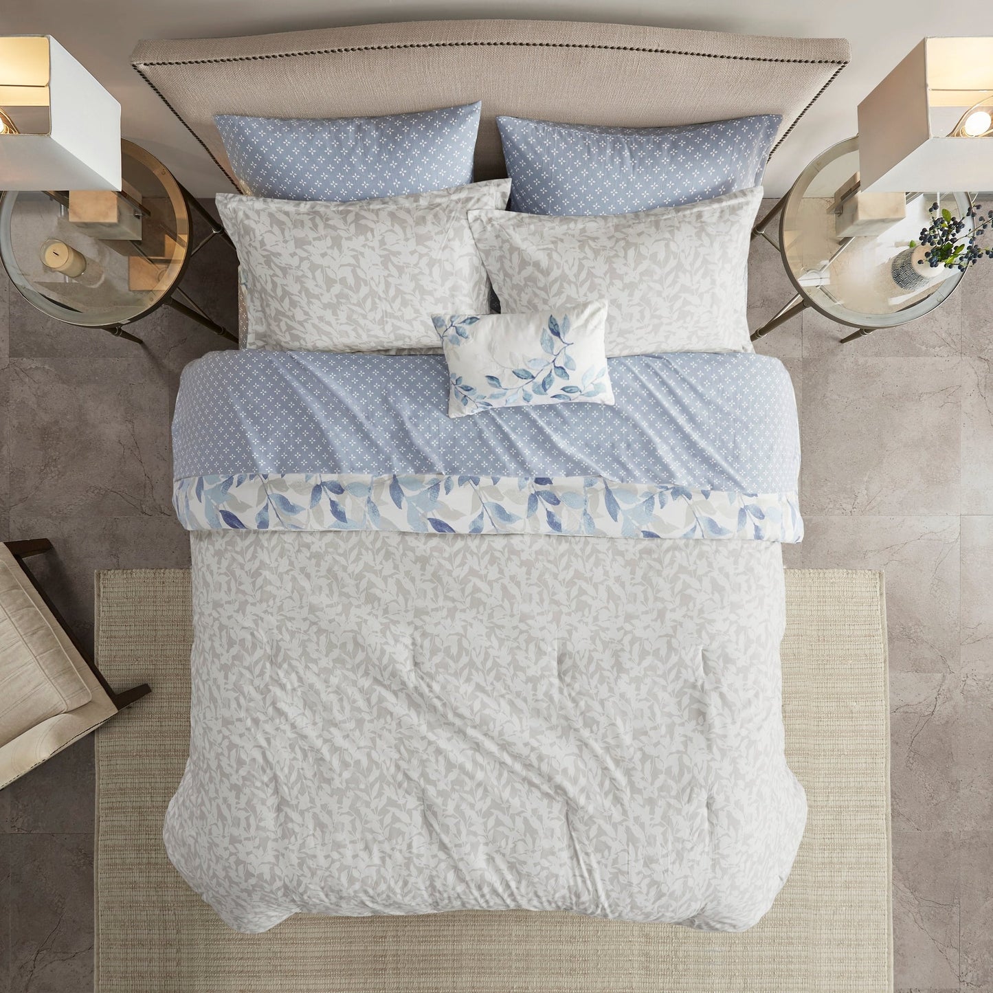 Madison Park Essentials Thelma Reversible Comforter Set with Bed Sheets