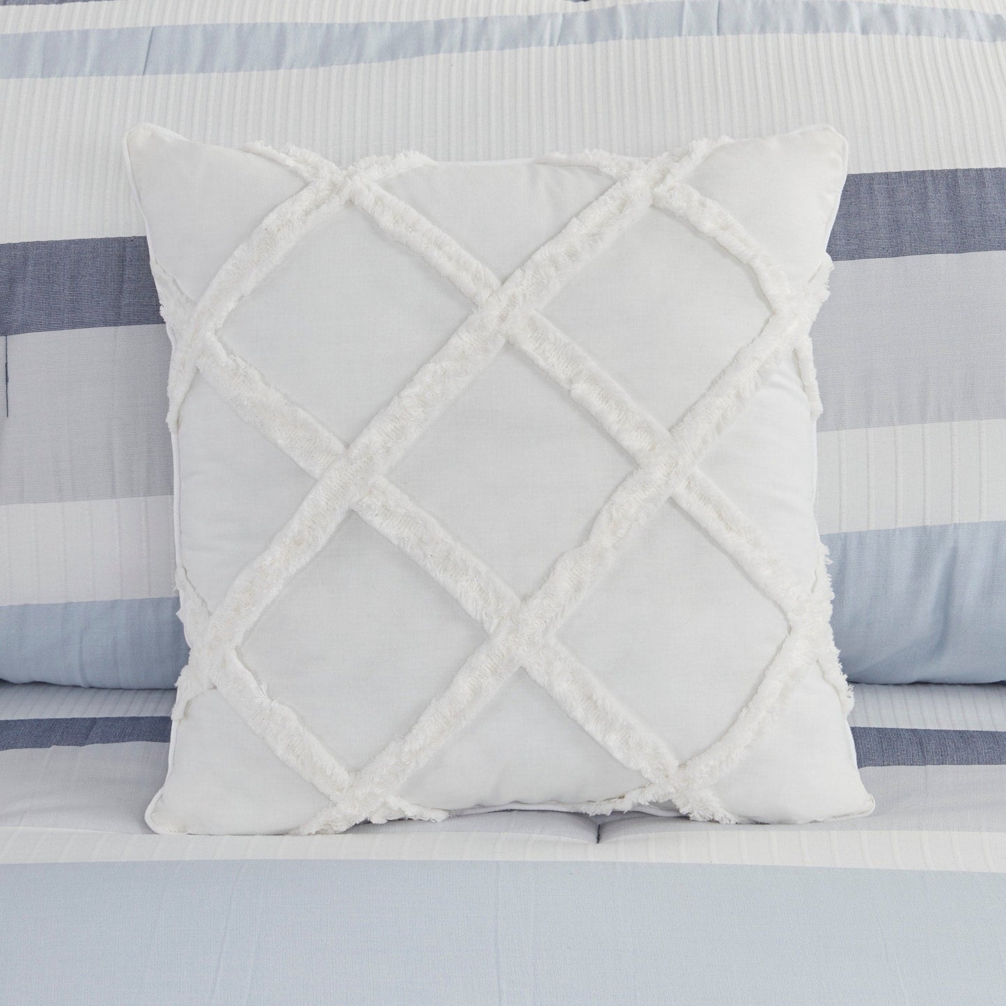 Madison Park Levi Blue/ Natural 5 Piece Jacquard Comforter Set