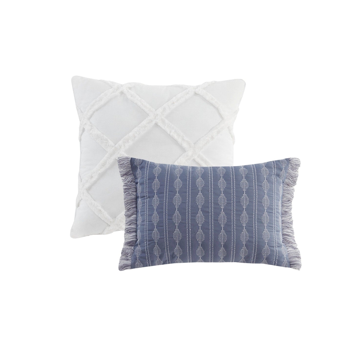 Madison Park Levi Blue/ Natural 5 Piece Jacquard Comforter Set