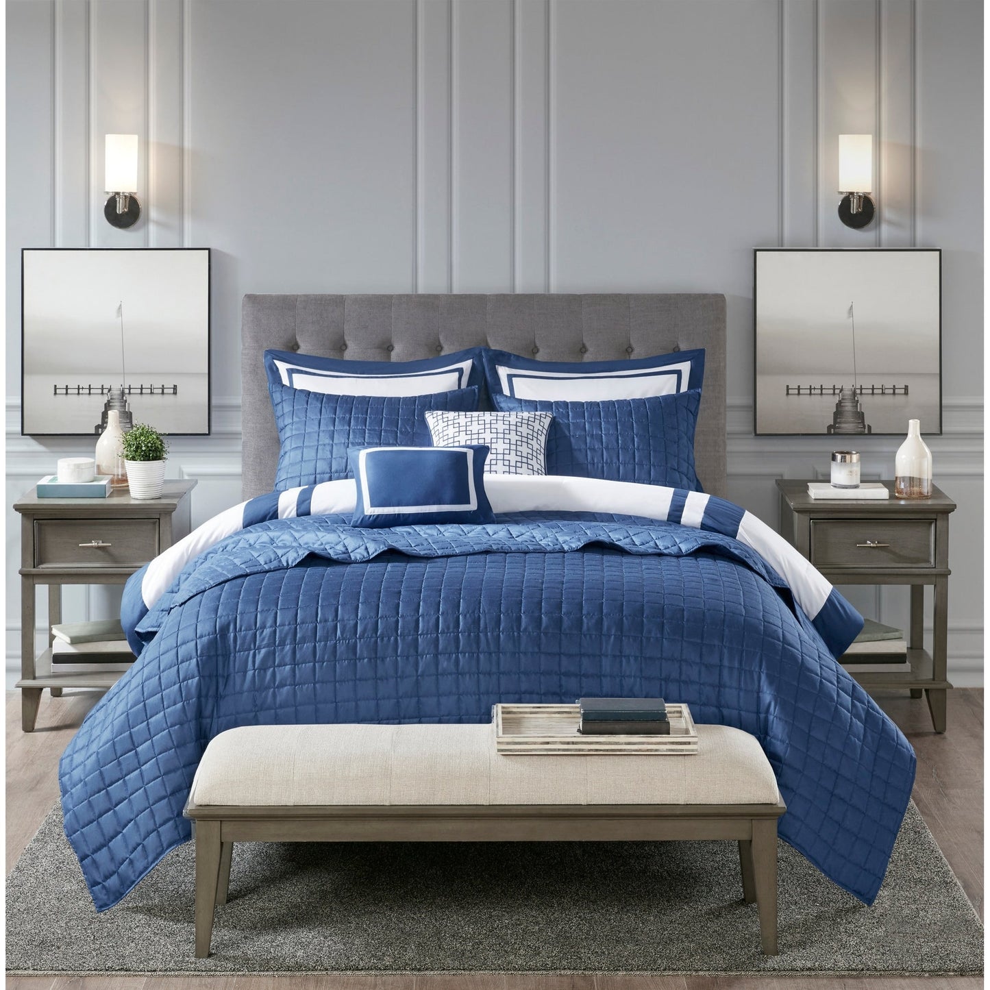 Madison Park Lexington 8 Piece Comforter and Quilt Set Collection