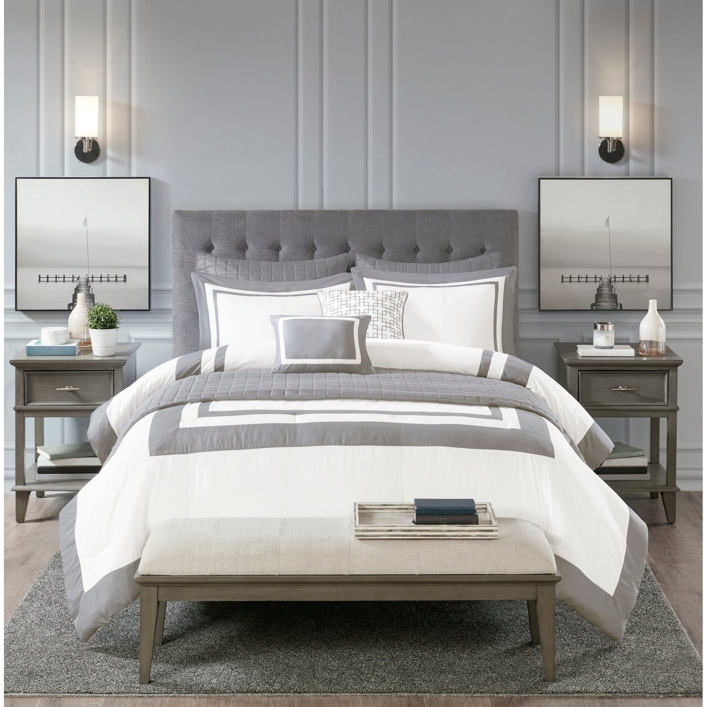 Madison Park Lexington 8 Piece Comforter and Quilt Set Collection
