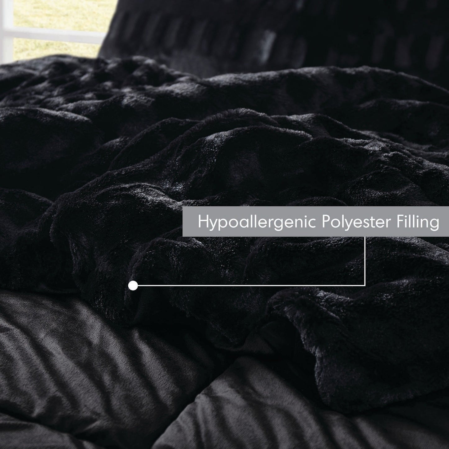 Madison Park Margot Back Print Long Fur Comforter Set