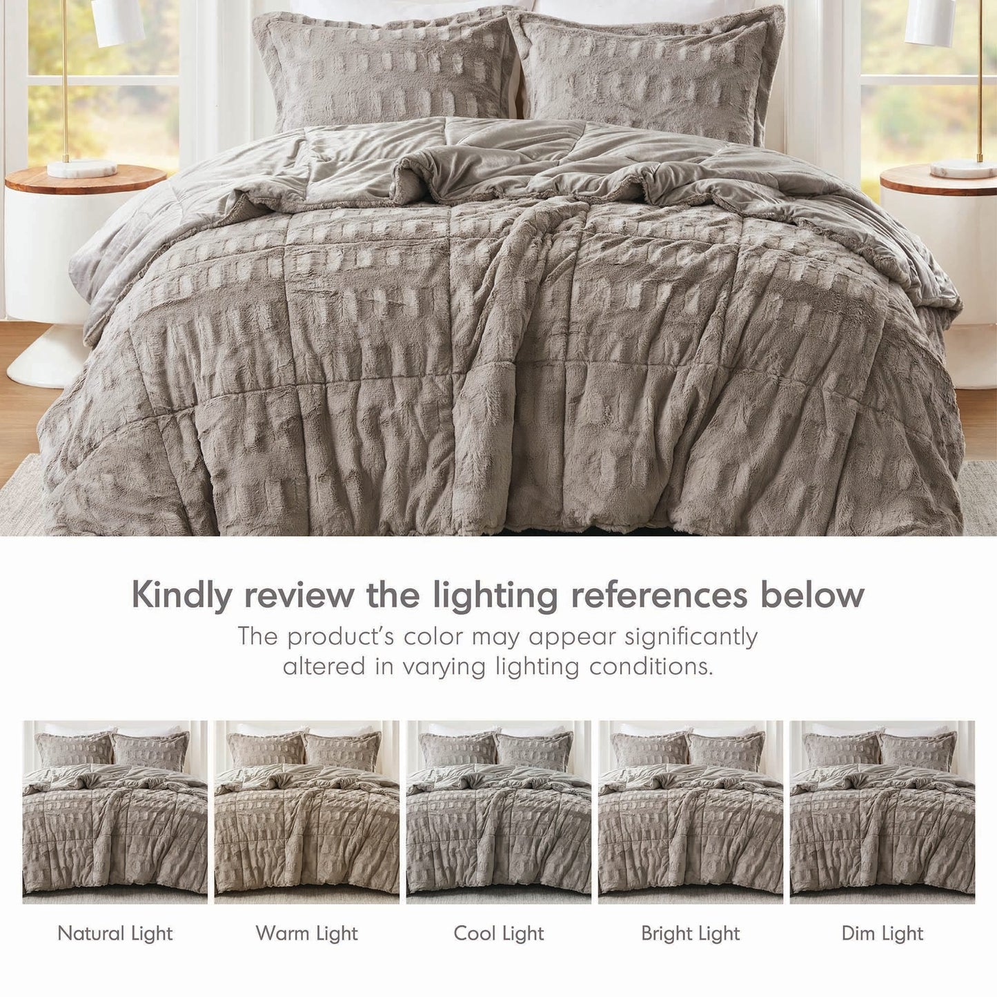 Madison Park Margot Back Print Long Fur Comforter Set