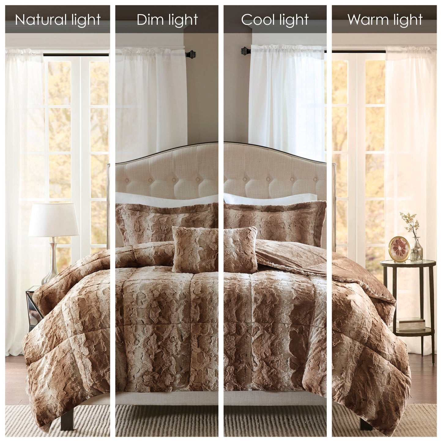Madison Park Marselle Faux Fur Comforter Set