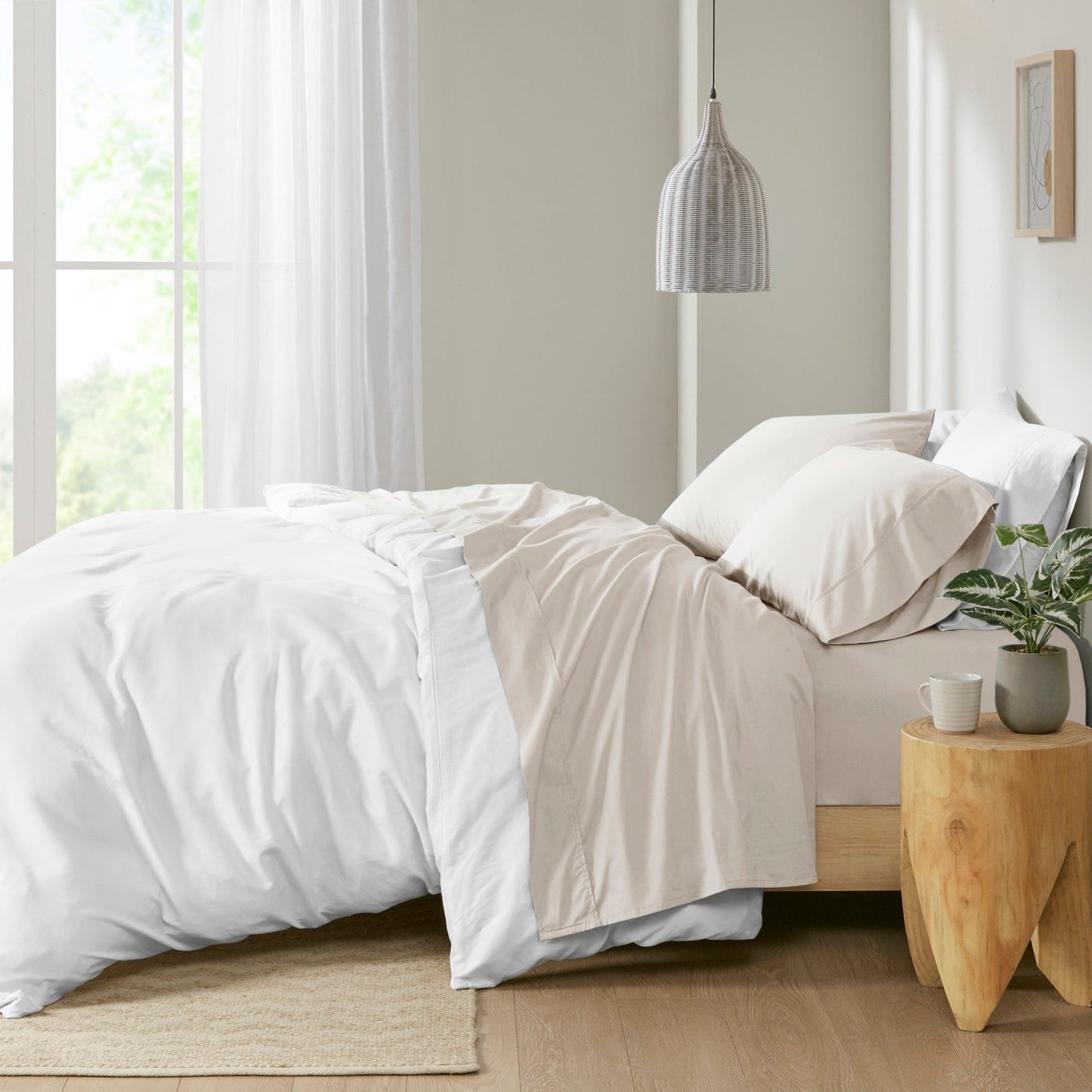 Madison Park 200 Thread Count Relaxed Cotton Percale Sheet Set