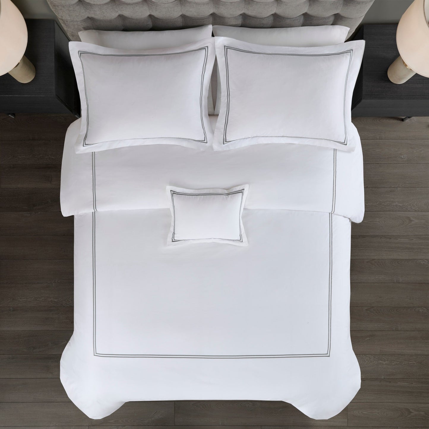Madison Park Signature 500 Thread Count Luxury Collection 100% Cotton Sateen Embroidered Duvet Cover Set