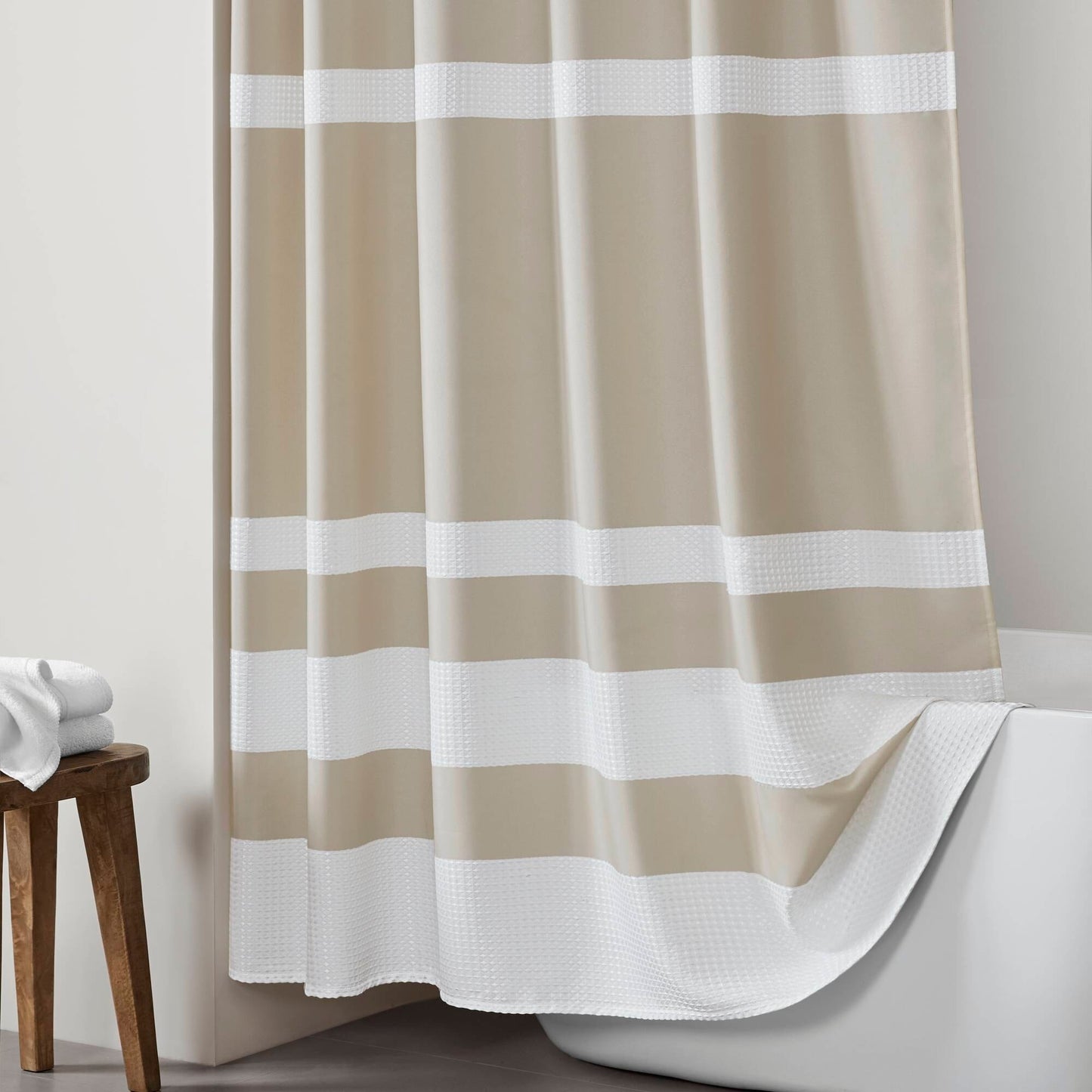 Madison Park Spa Waffle Shower Curtain with 3M Treatment