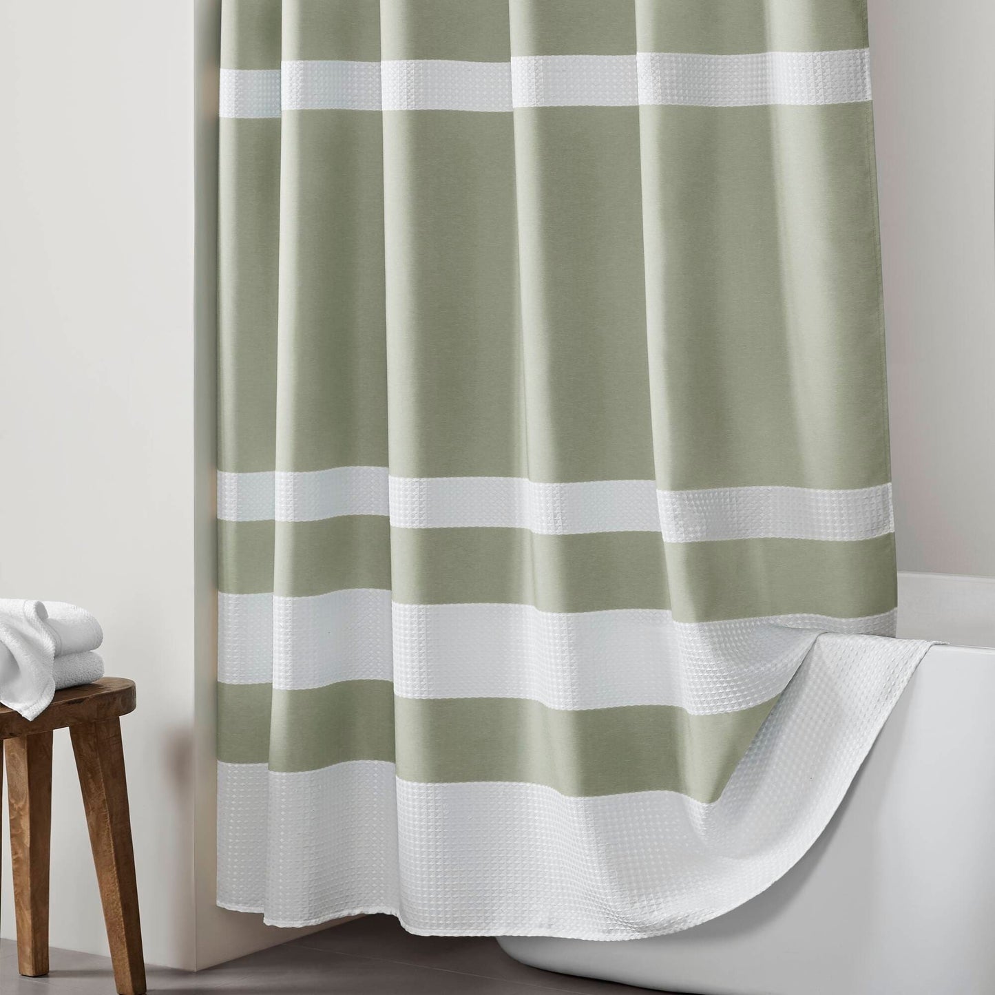 Madison Park Spa Waffle Shower Curtain with 3M Treatment