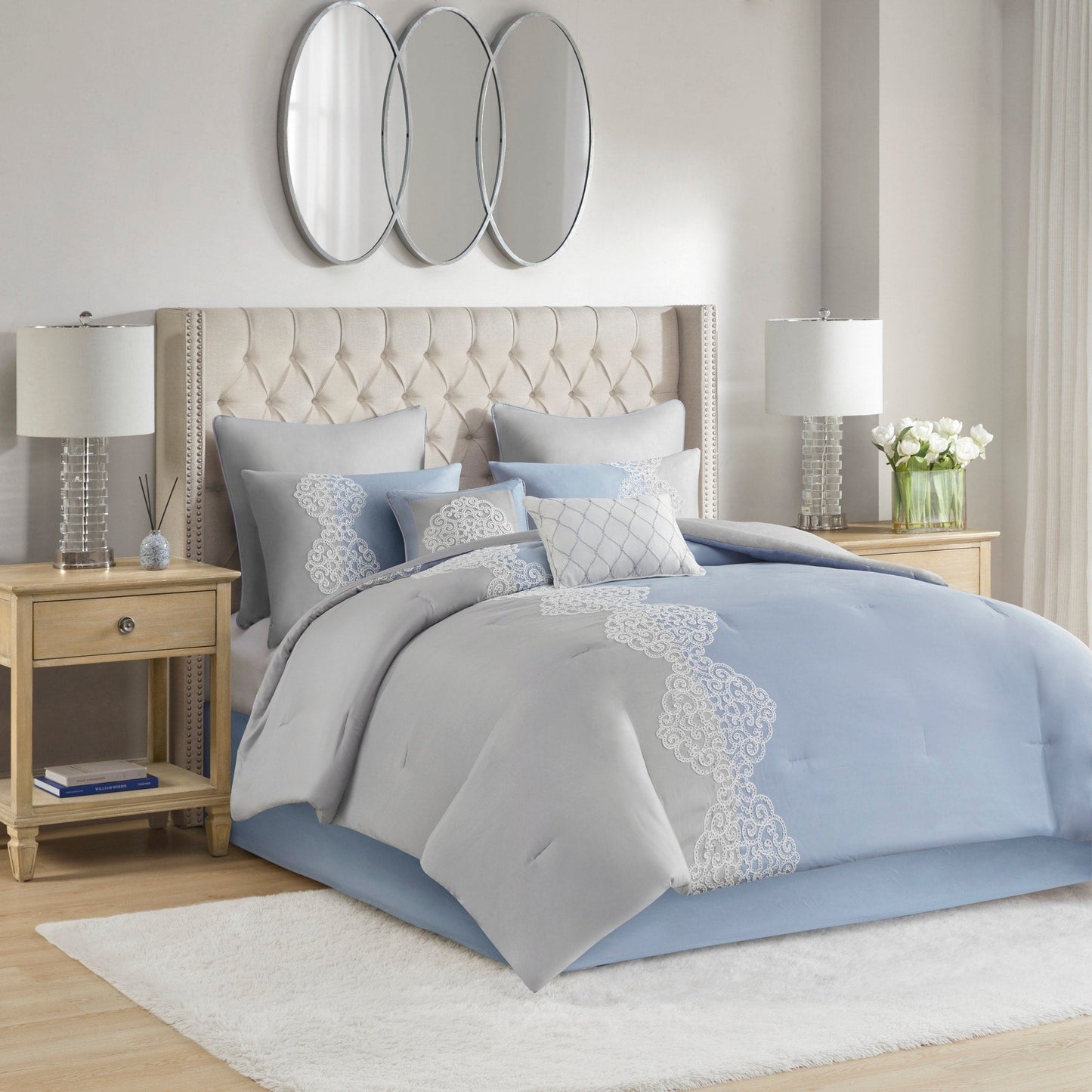 Madison Park Vera 8 Piece Embroidered Microfiber Comforter Set