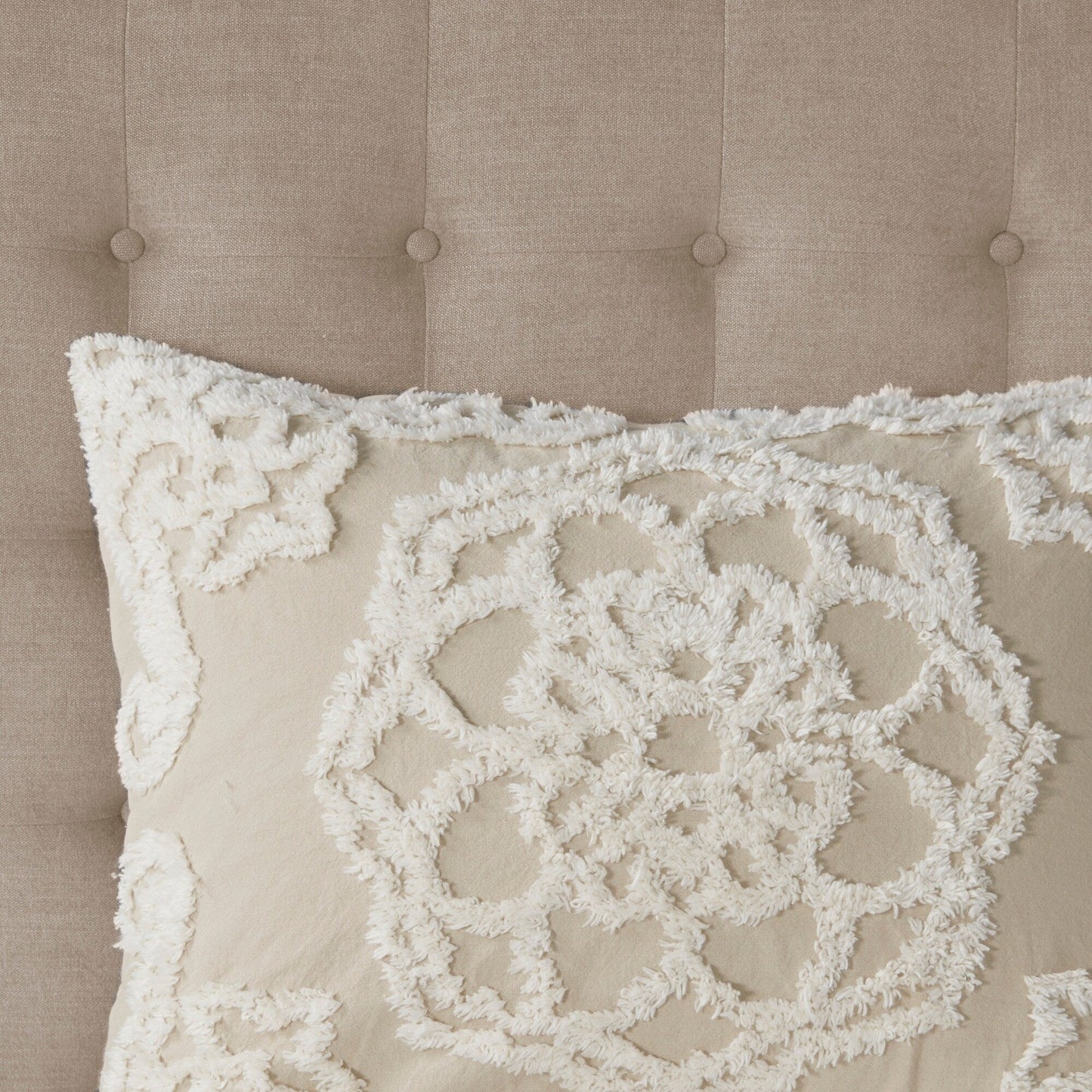 Madison Park Virginia Tufted Cotton Chenille Medallion Duvet Cover Set