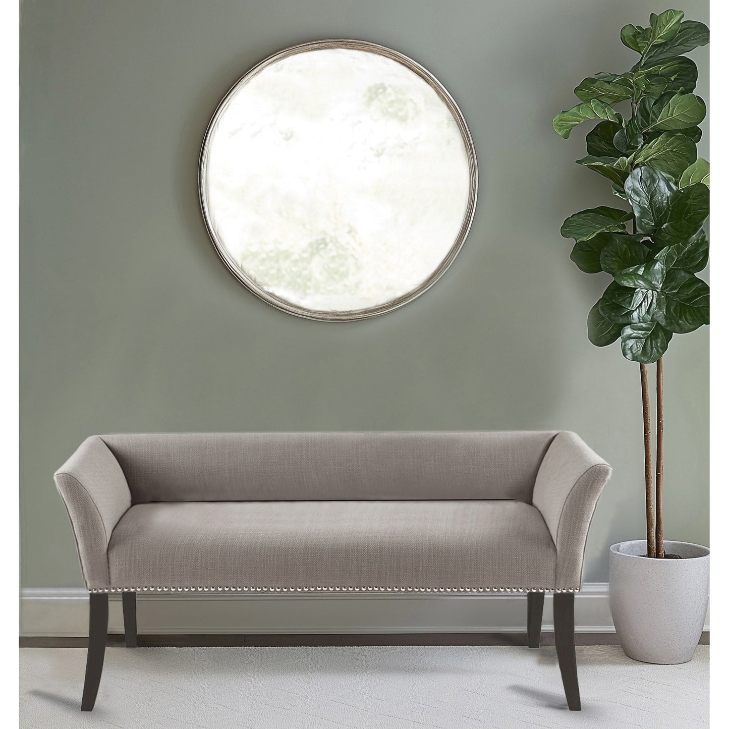 Banc rembourré Madison Park Welburn 49,5 avec dossier et pieds en bois