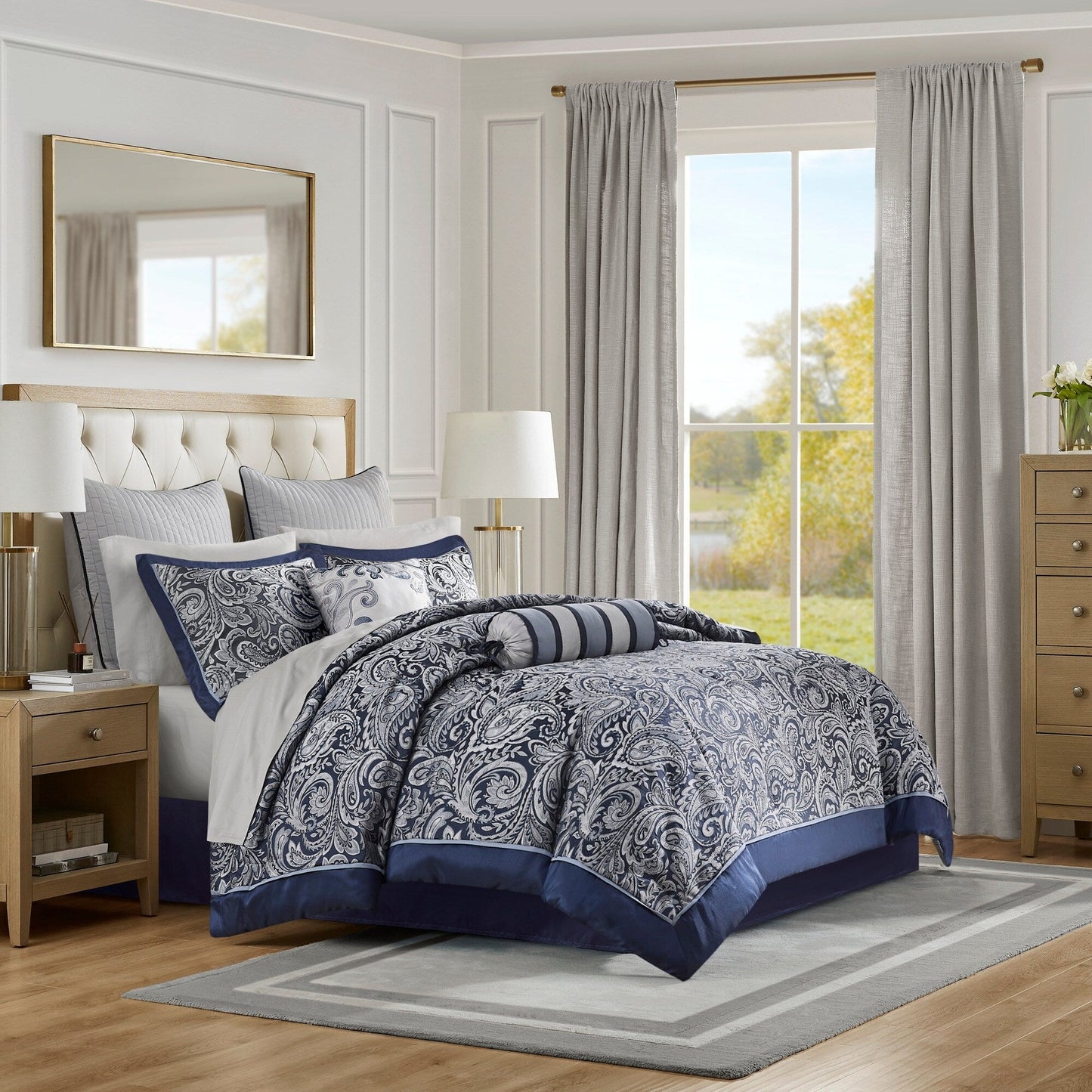 Madison Park Whitman 12 Piece Comforter Set with Cotton Bed Sheets