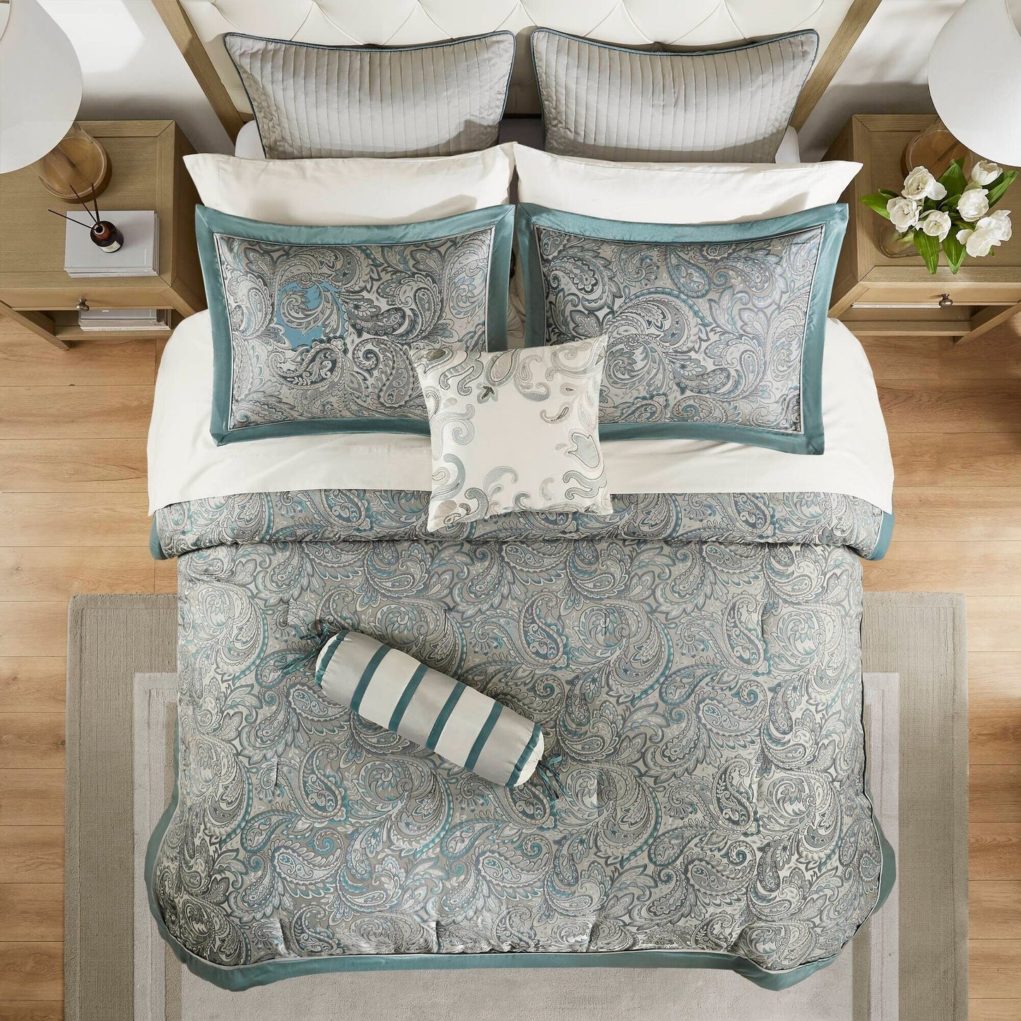 Madison Park Whitman 12 Piece Comforter Set with Cotton Bed Sheets