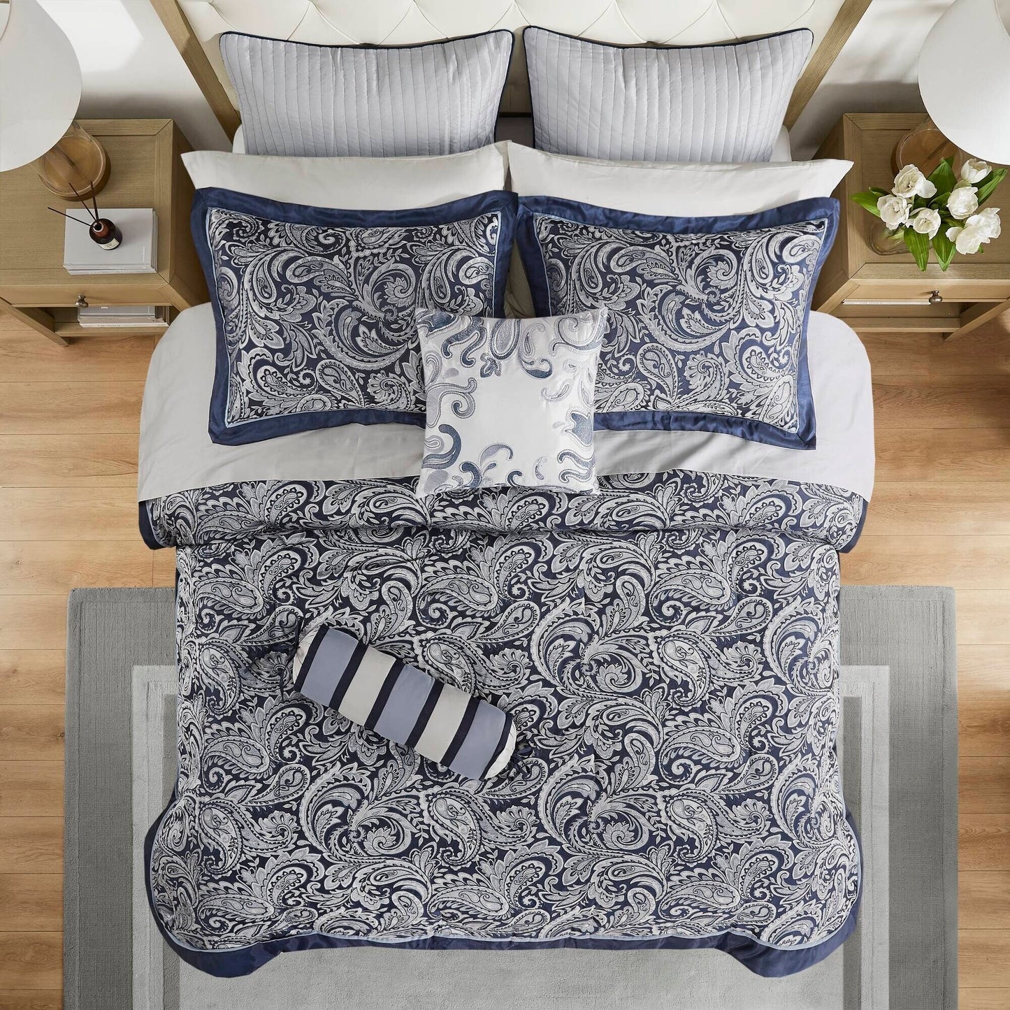 Madison Park Whitman 12 Piece Comforter Set with Cotton Bed Sheets