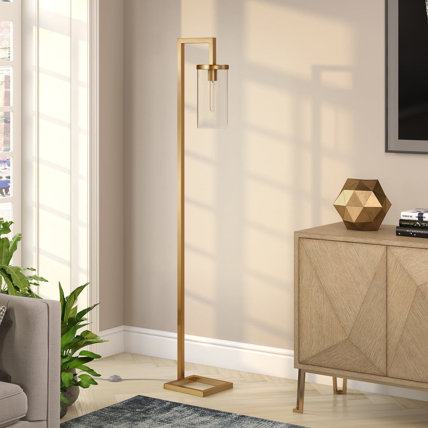 Malva 67.75 Tall Floor Lamp with Glass Shade - 11 Wide