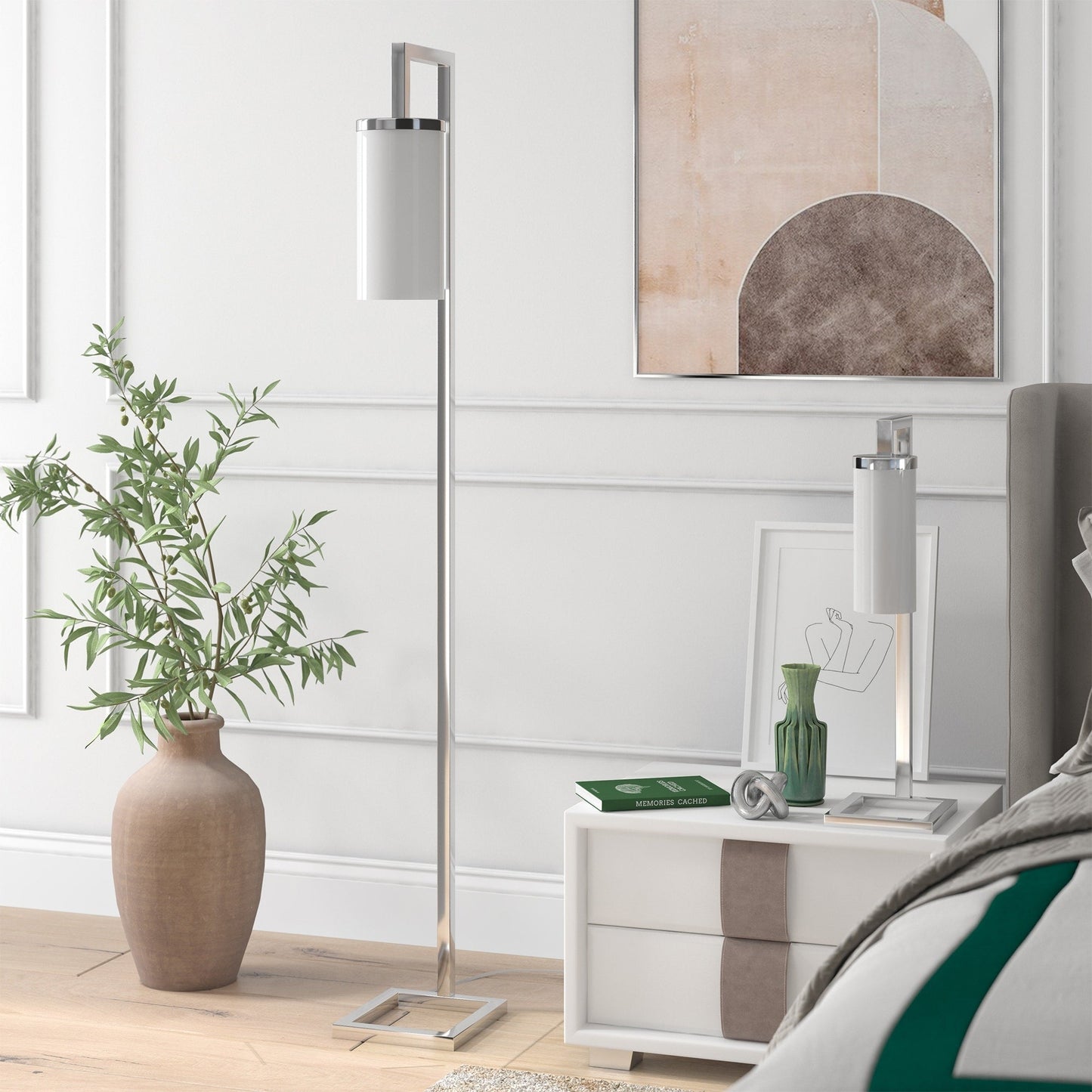 Malva 67.75 Tall Floor Lamp with Glass Shade - 11 Wide