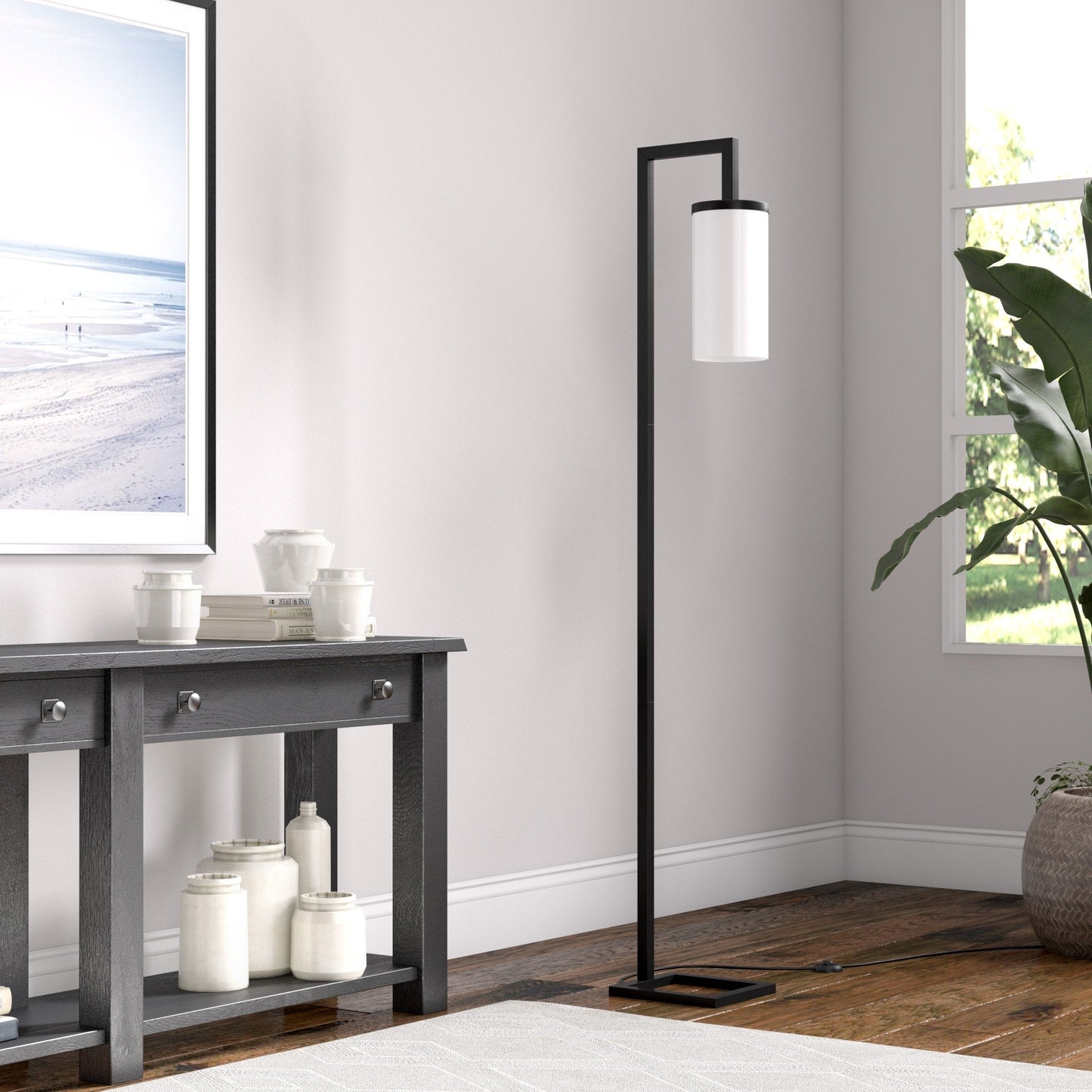 Malva 67.75 Tall Floor Lamp with Glass Shade - 11 Wide