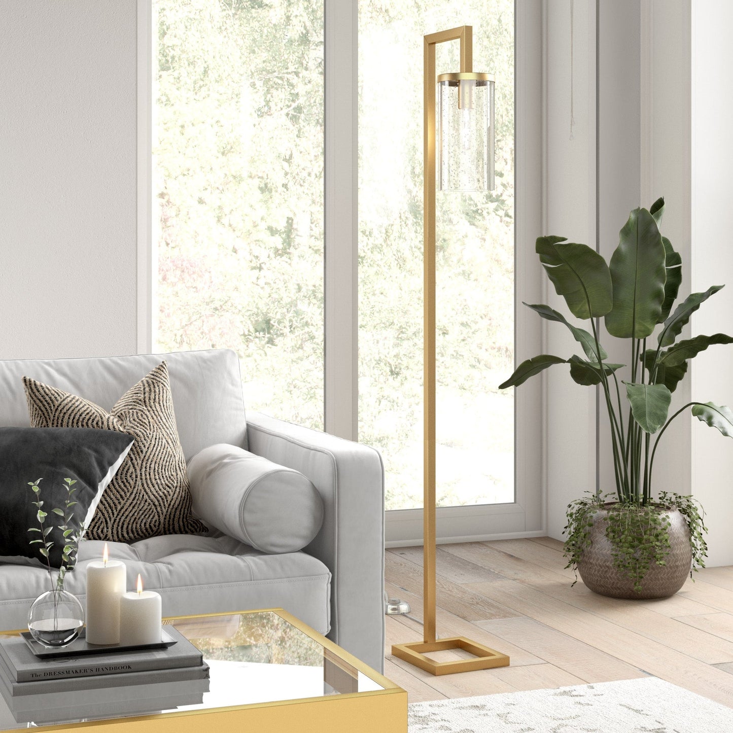 Malva 67.75 Tall Floor Lamp with Glass Shade - 11 Wide