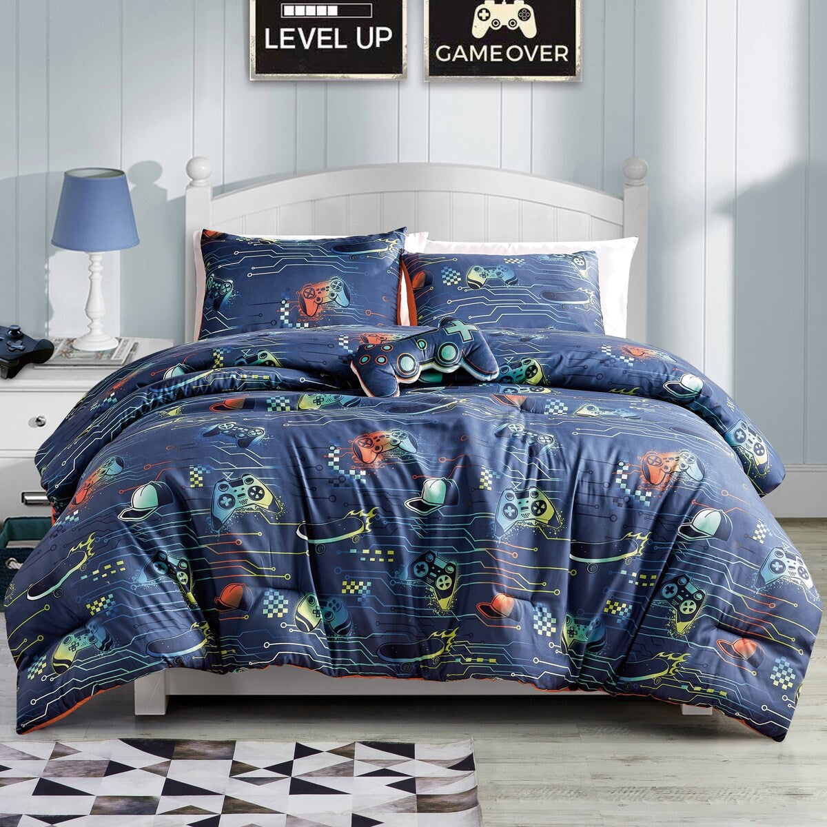 MarCielo Kids Girls Boys Comforter Set Game Boy