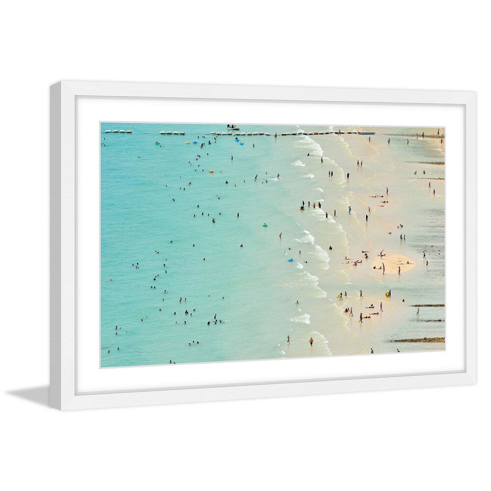 Marmont Hill - 'Fun at the Beach' Framed Painting Print - Multi-Color