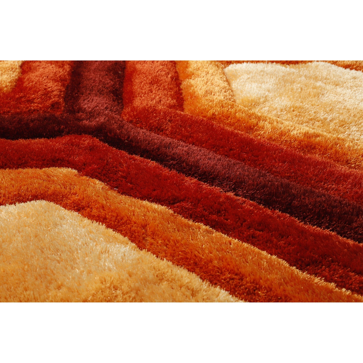 Mateos Shag Red/Orange Contemporary Designed Area Rug