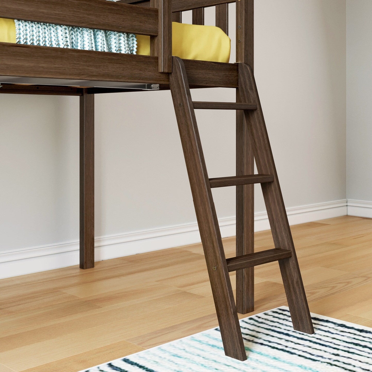 Max and Lily Classic Twin-Size Low Loft with Easy Slide