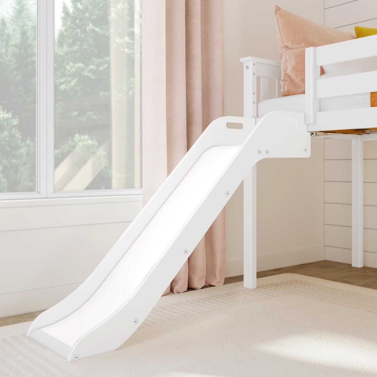 Max and Lily Classic Twin-Size Low Loft with Easy Slide