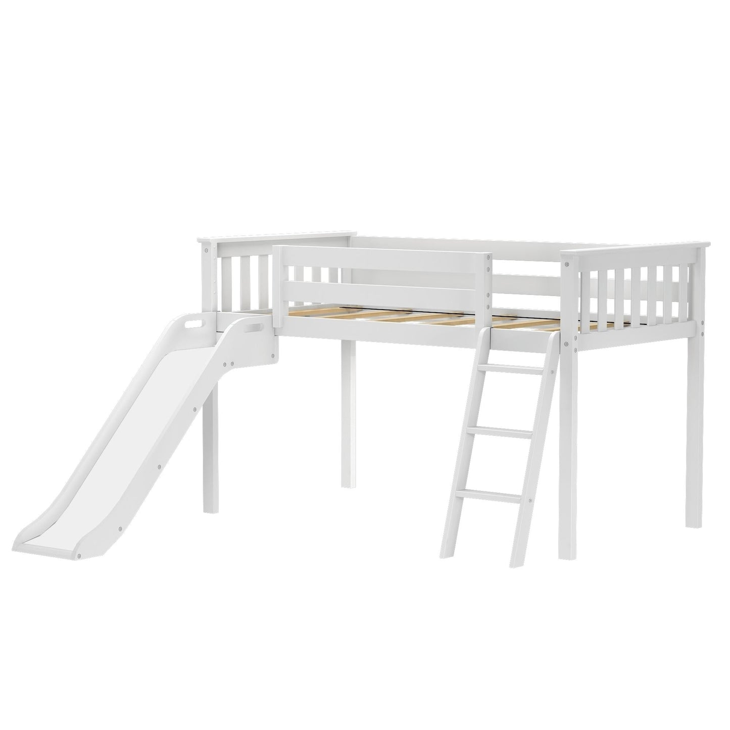 Max and Lily Classic Twin-Size Low Loft with Easy Slide