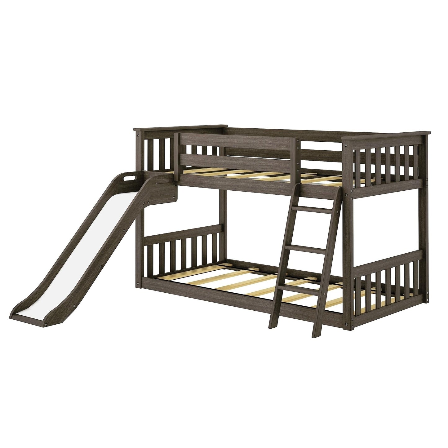 Max and Lily Classic Twin over Twin Low Bunk with Easy Slide