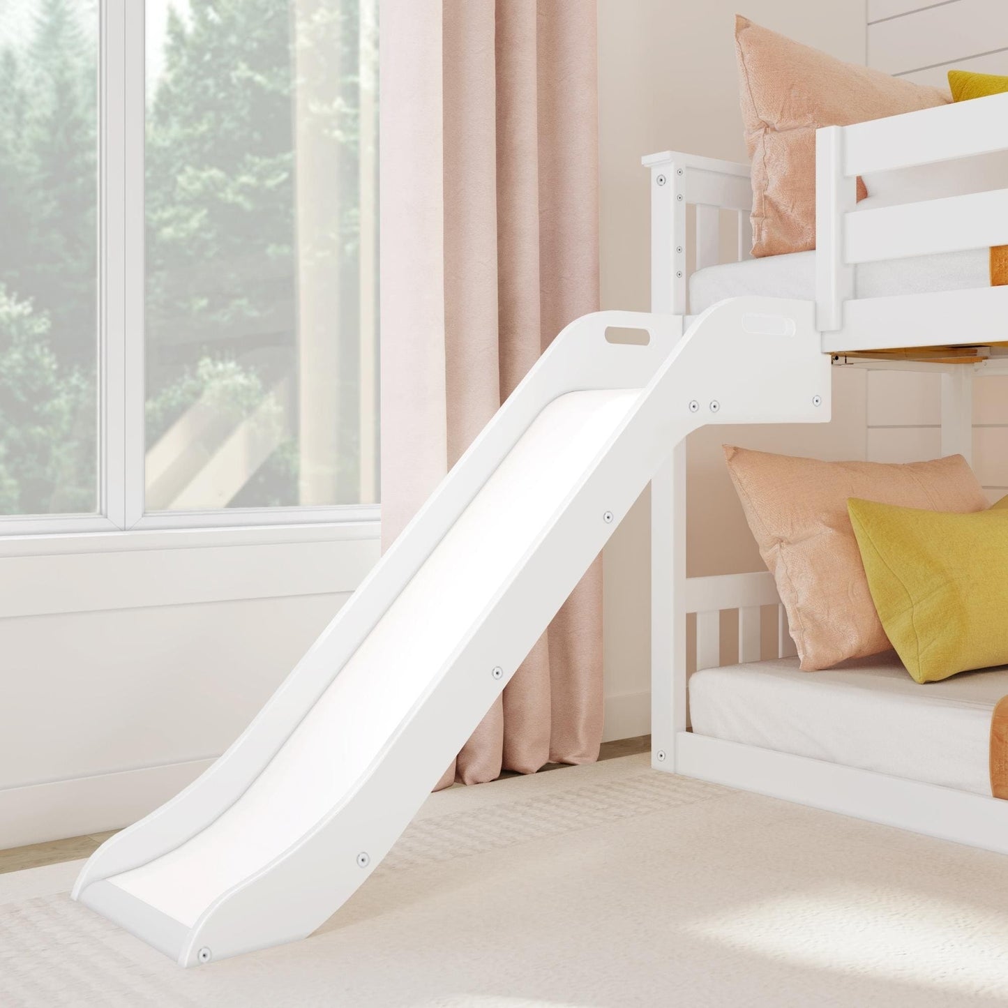 Max and Lily Classic Twin over Twin Low Bunk with Easy Slide