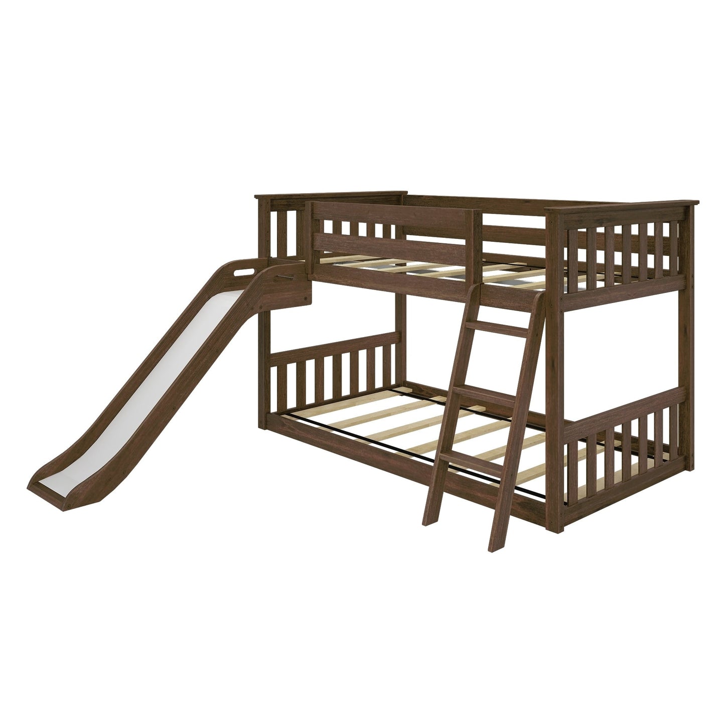 Max and Lily Classic Twin over Twin Low Bunk with Easy Slide