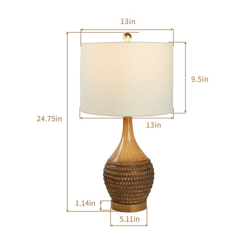 Maxax 24.75 Brown Table Lamp Set with USB (Set of 2)