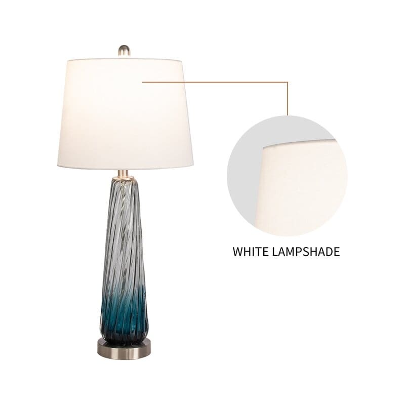 Maxax 28.75 Gradient Blue Bedside Table Lamp Set (Set of 2)