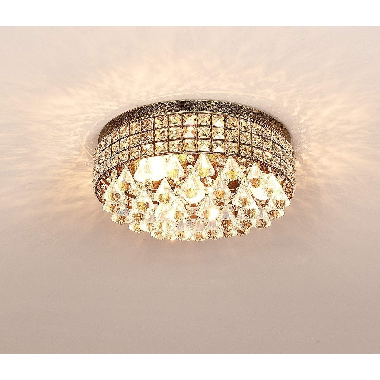 Maxax 4 - Light 15'' Crystal Metal Flush Mount - N/A
