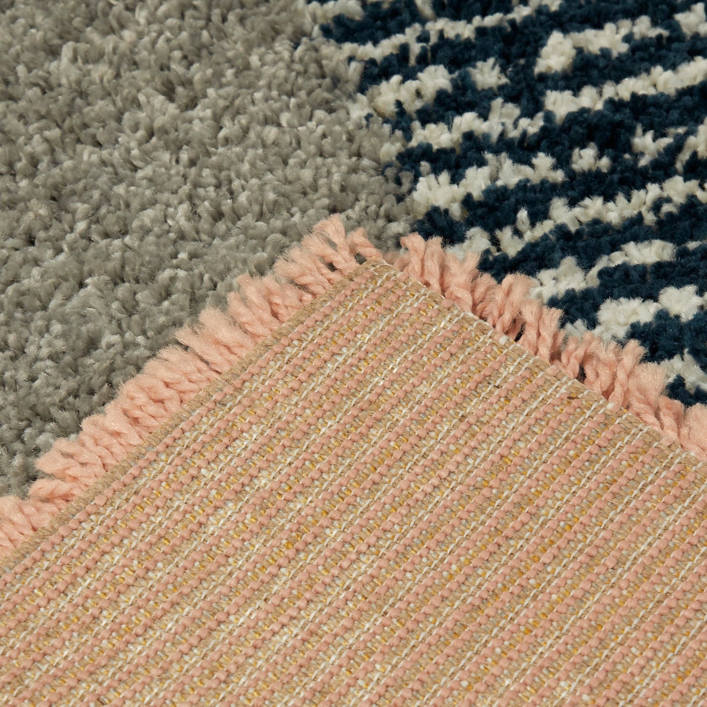 Merril Mid-century Modern Color Block Shag Area Rug