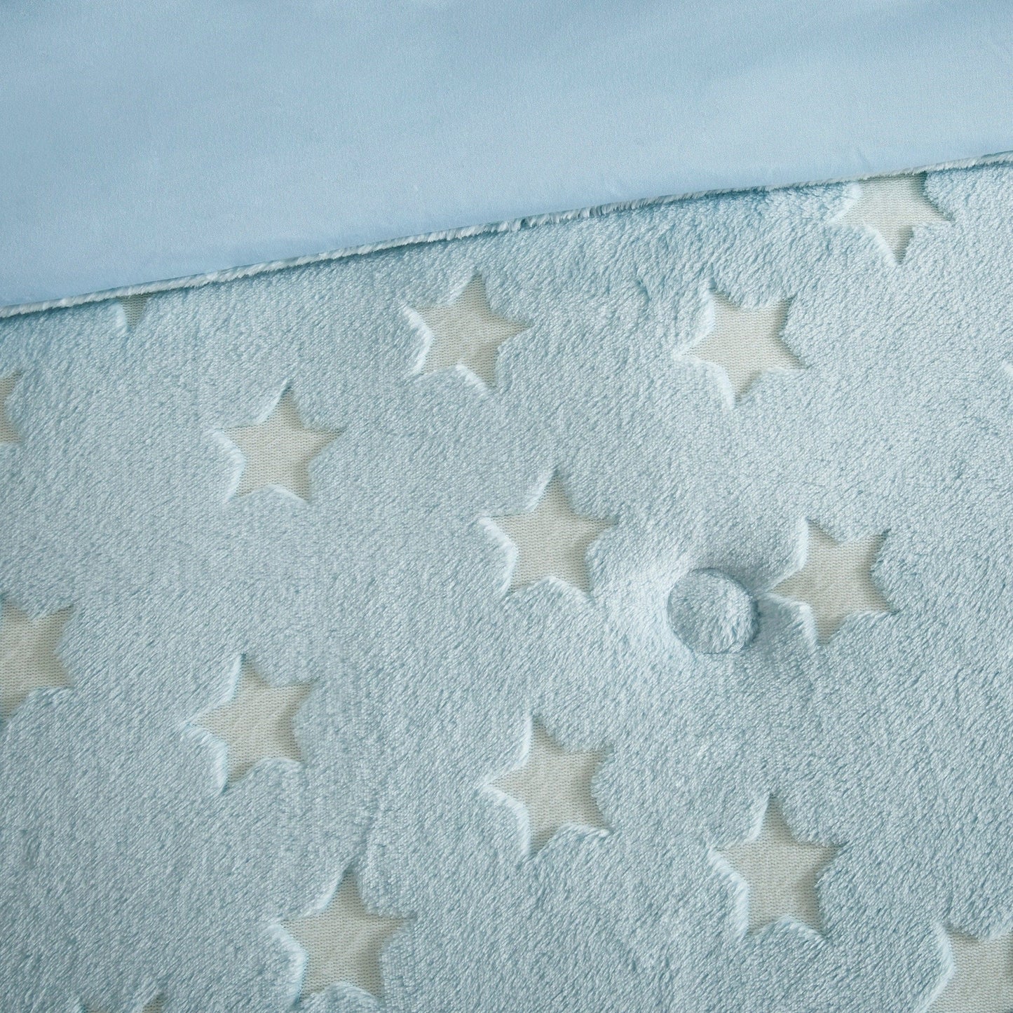 Avery Aqua Glow In The Dark Plush Comforter Set by Intelligent Design Kids