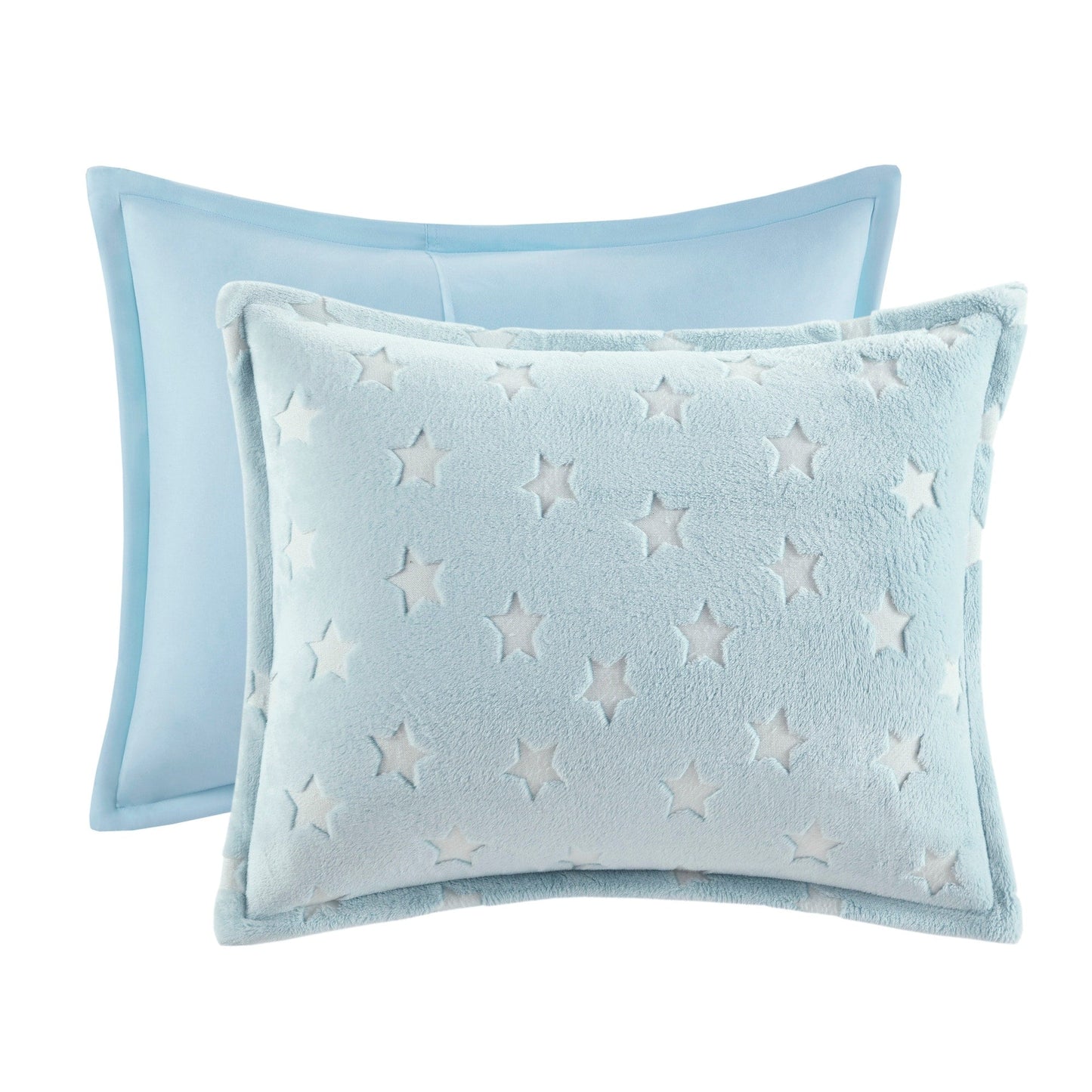Avery Aqua Glow In The Dark Plush Comforter Set by Intelligent Design Kids