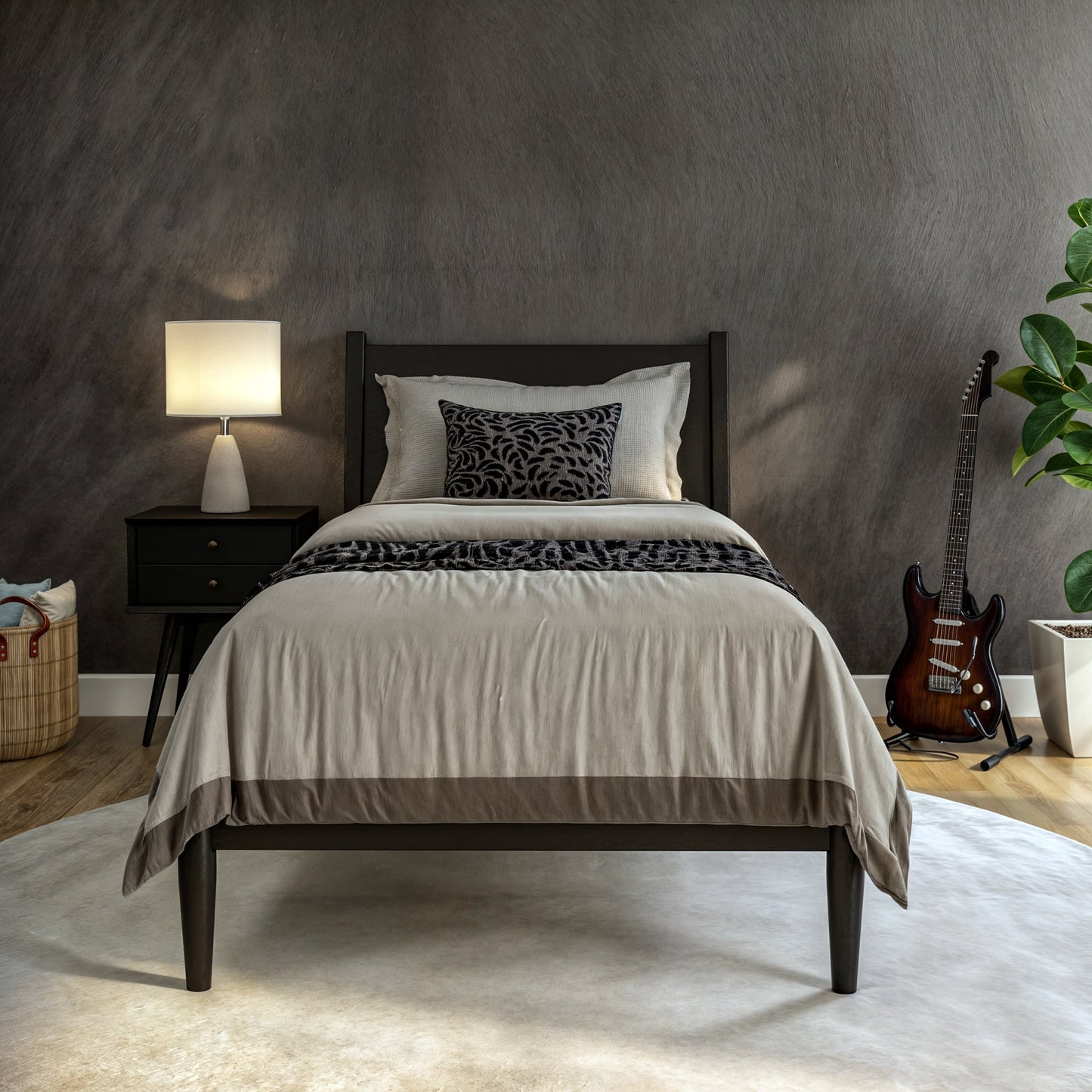 Mid-Century Panel Bed