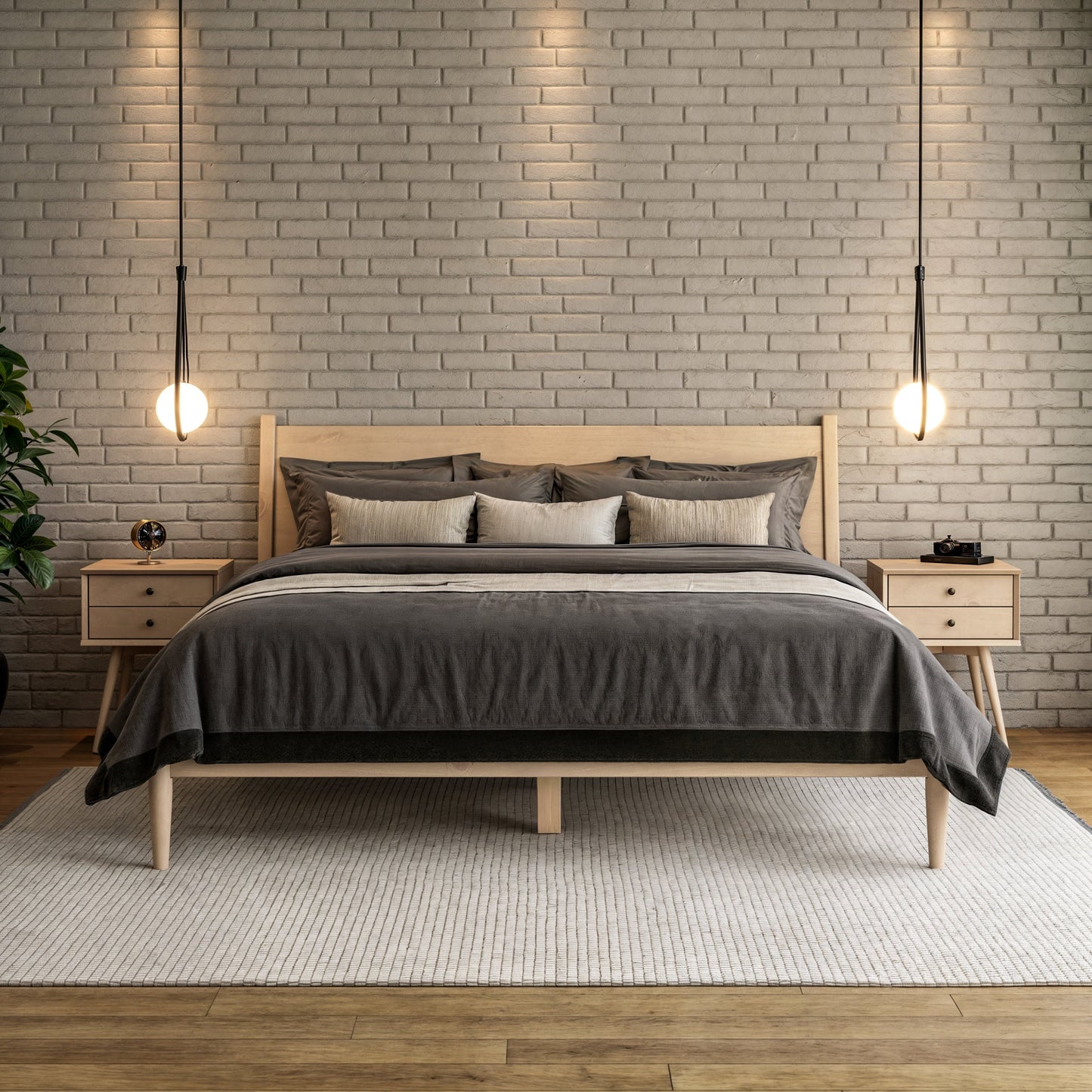 Mid-Century Panel Bed